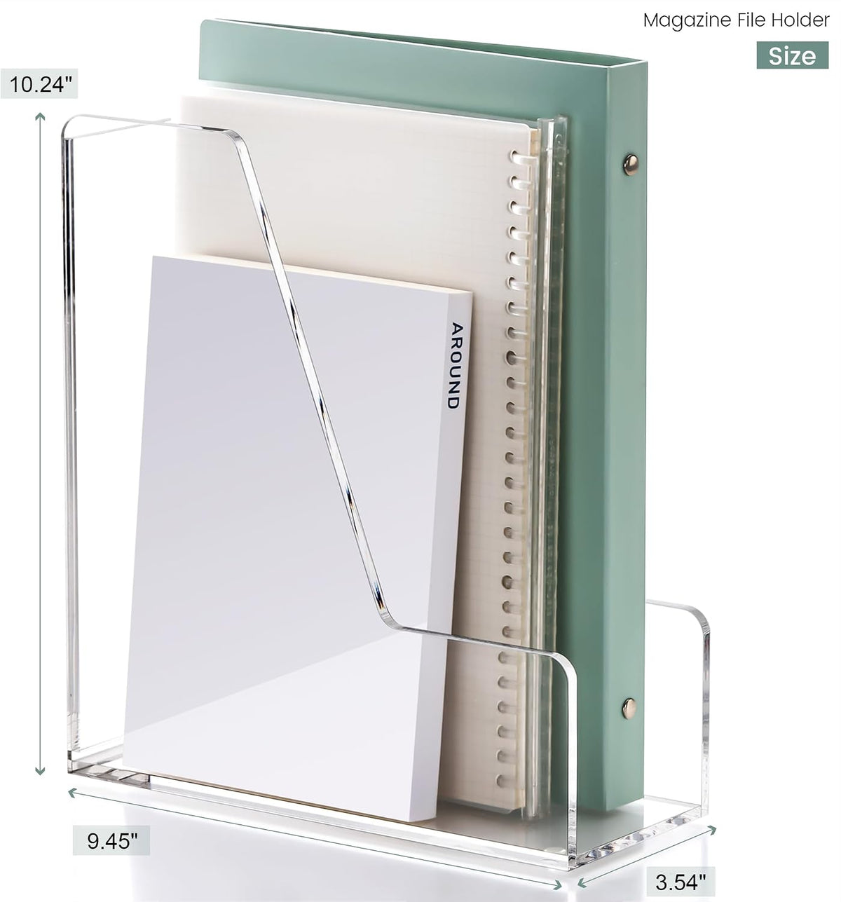 YUXUN Acrylic Magazine File Holder,Clear Desk Organizer File Holder Stand for File/Magazine/Binders/Notebook/Envelopes,Multi-purpose Coloring Comic Book Storage for Home/Office/Classroom Organization