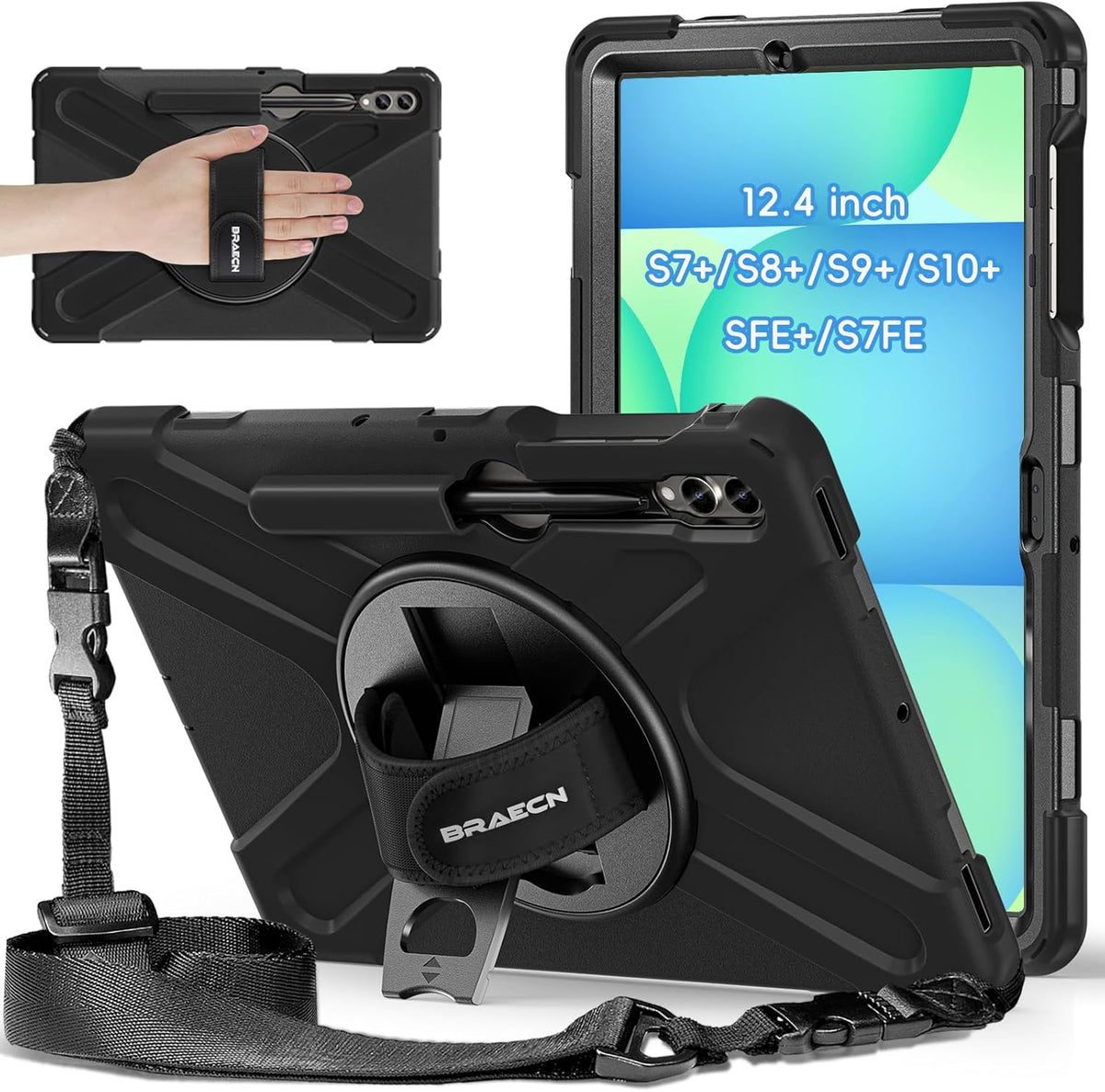 Case for Samsung Tab S10+ Plus/S9 Plus/S9 FE+/S8 Plus/S7 Plus/S7 FE 12.4"