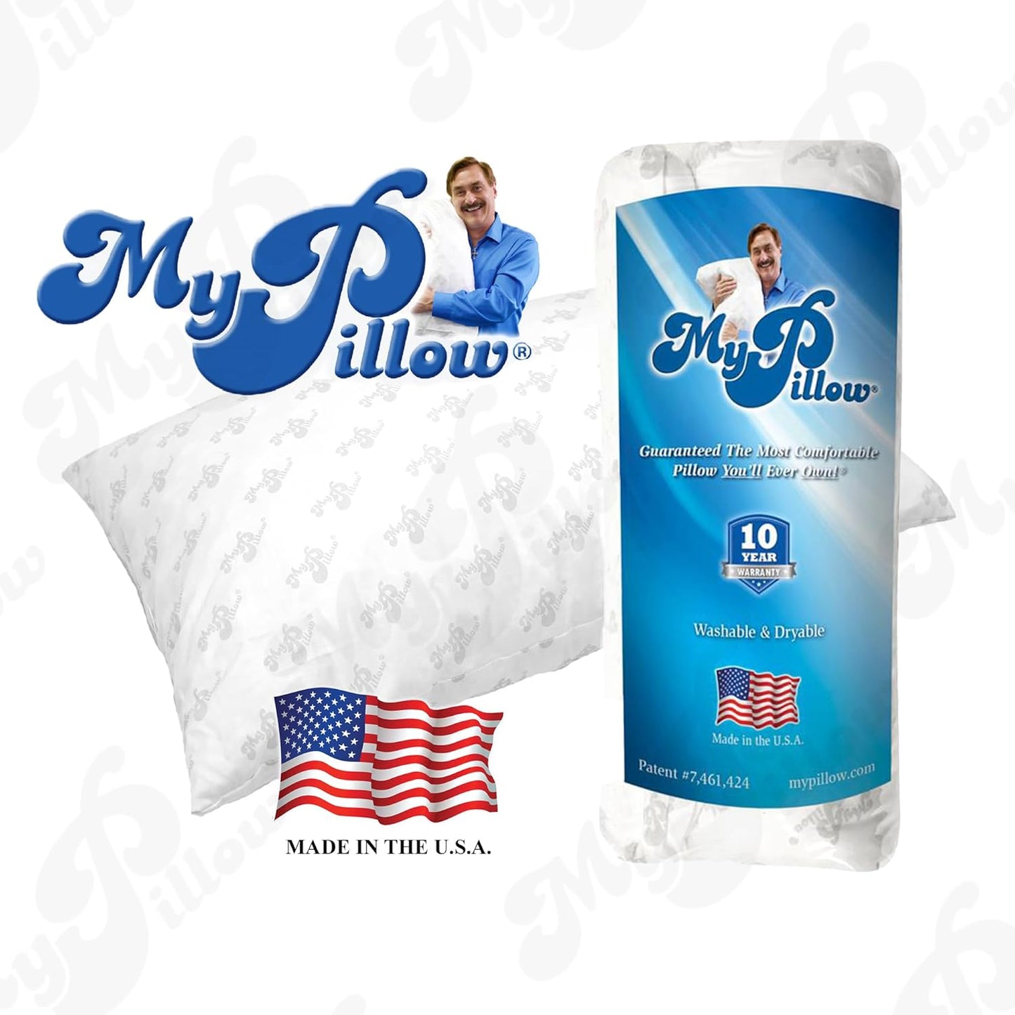 MyPillow Bedding Bed Pillows for Sleeping Standard Size, Set of 2, Back, Stomach or Side Sleepers - My Pillow Classic Pillow (Standard, Medium)