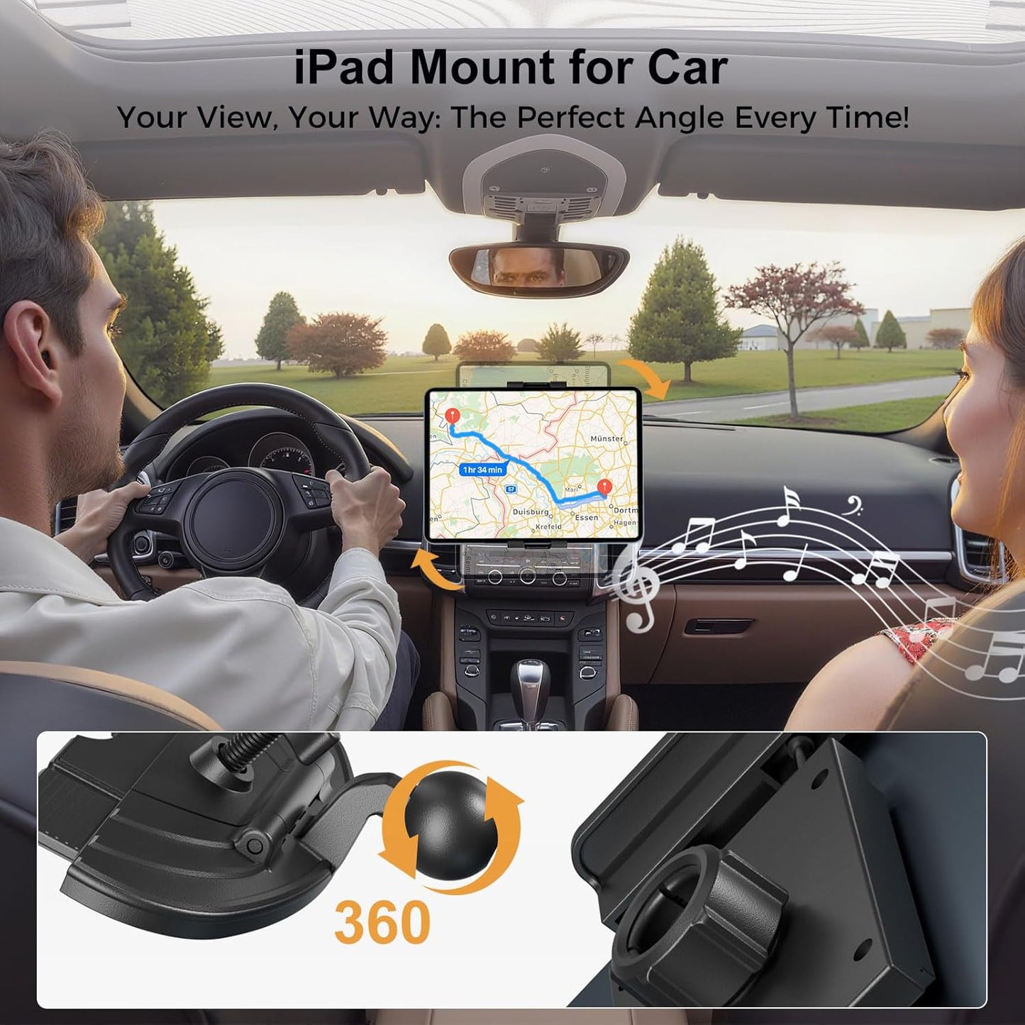 PLDHPRO iPad Holder for Car CD Slot, Adjustable Tablet Mount Air Vent Stand Compatible with 5.5'' -14.6'' Phone, iPad mini/Air/Pro, Galaxy Tab, Z Fold, Vehicle GPS Navigation Accessories