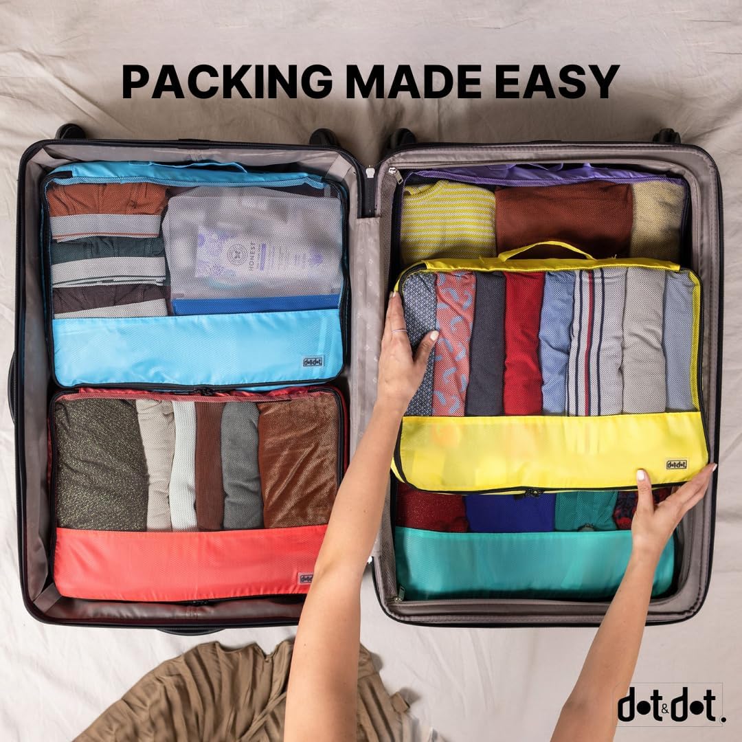 Large Packing Cubes for Travel - 5pc Packing Cubes for Suitcases - Lightweight Luggage Organizer Bags (Non-Compression)
