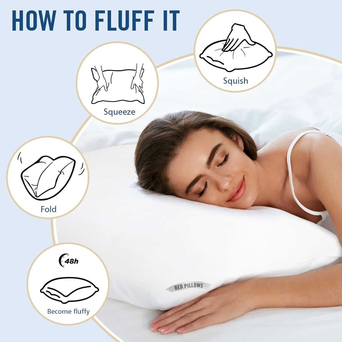 Piwaal Luxury Hotel Pillows for Sleeping 4 Pack,Bed Pillows Standard Size Set of 4,Down Alternative Filling,Pillows for Back,Stomach or Side Sleepers