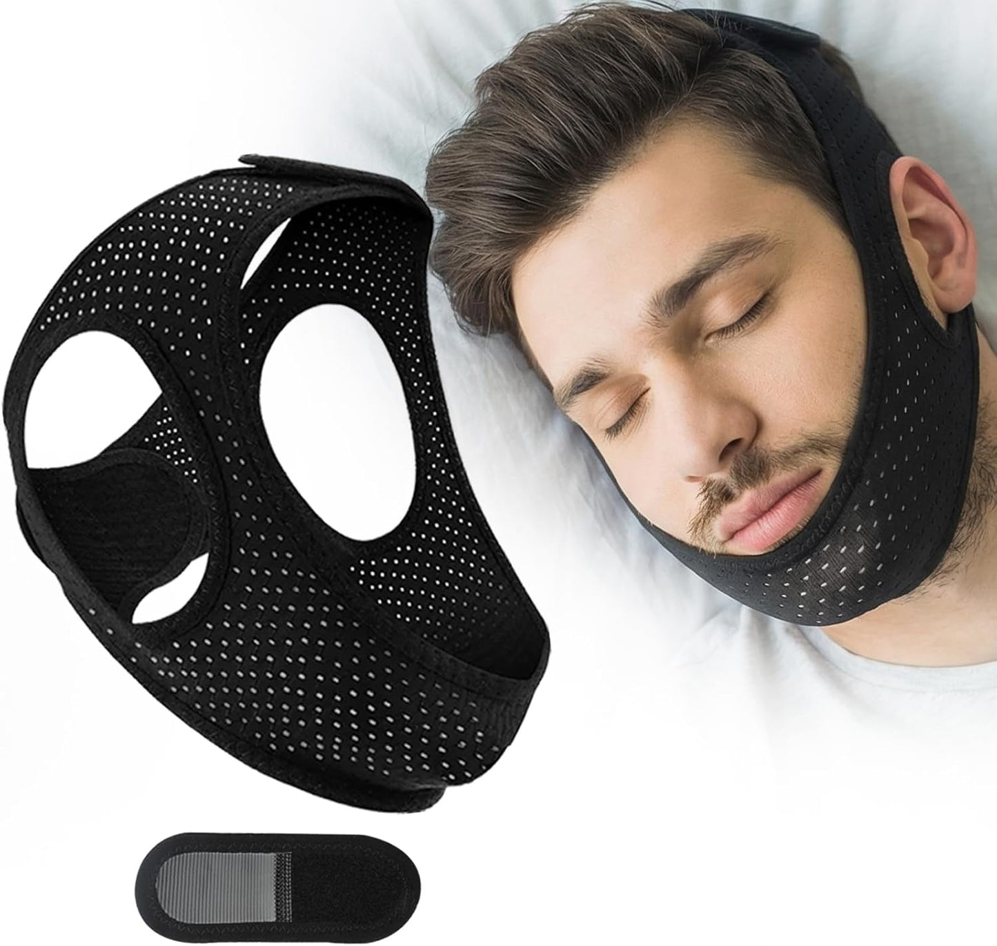 Sleep Apnea Devices丨Comfortable Chin Strap for Sleeping - Improve Sleep Quality, Simple & Adjustable Design for Men and Women (21 Inches,Black)
