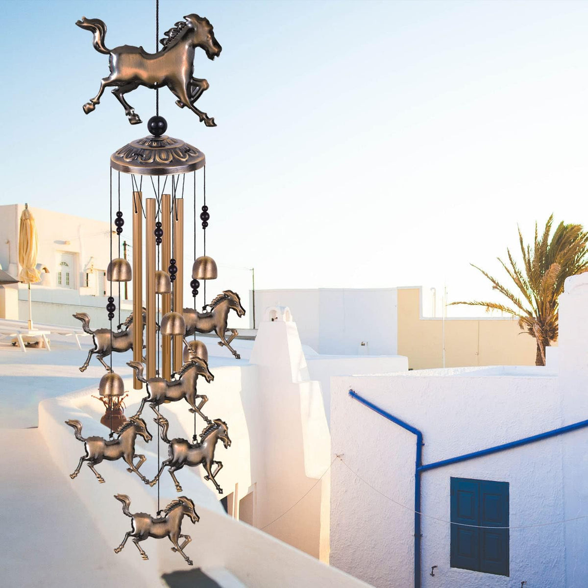 Solawindchime Horse Wind Chimes Outdoor, Horse Bronze Wind Chime, Horse Gift Wind Chimes, Horses Wind Bells, Gifts for Women, for Home, Garden, Indoor, Outdoor Decoration, Garden Horses Wind Chime