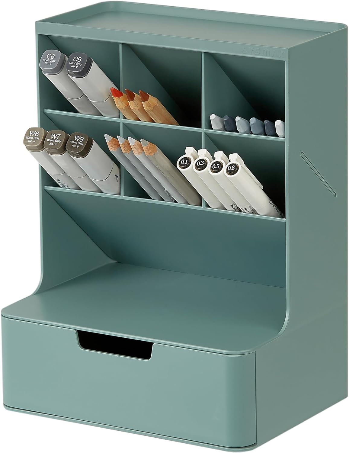 BLUE GINKGO Compact Desk Organizer, White, Made in Korea