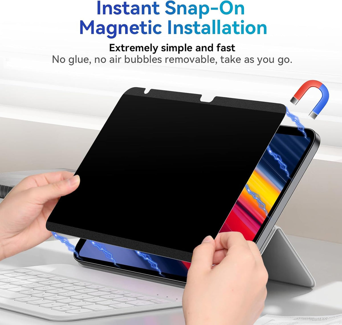 Magnetic Privacy Screen Protector Compatible with iPad 9th 8th 7th 10.2 In
