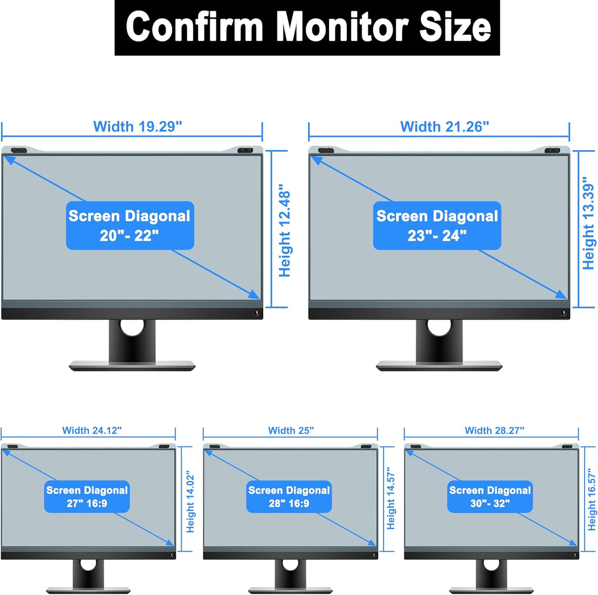 ZYY 23-24 Inch Anti Blue Light Screen Protector for Diagonal 23-24 Monitor