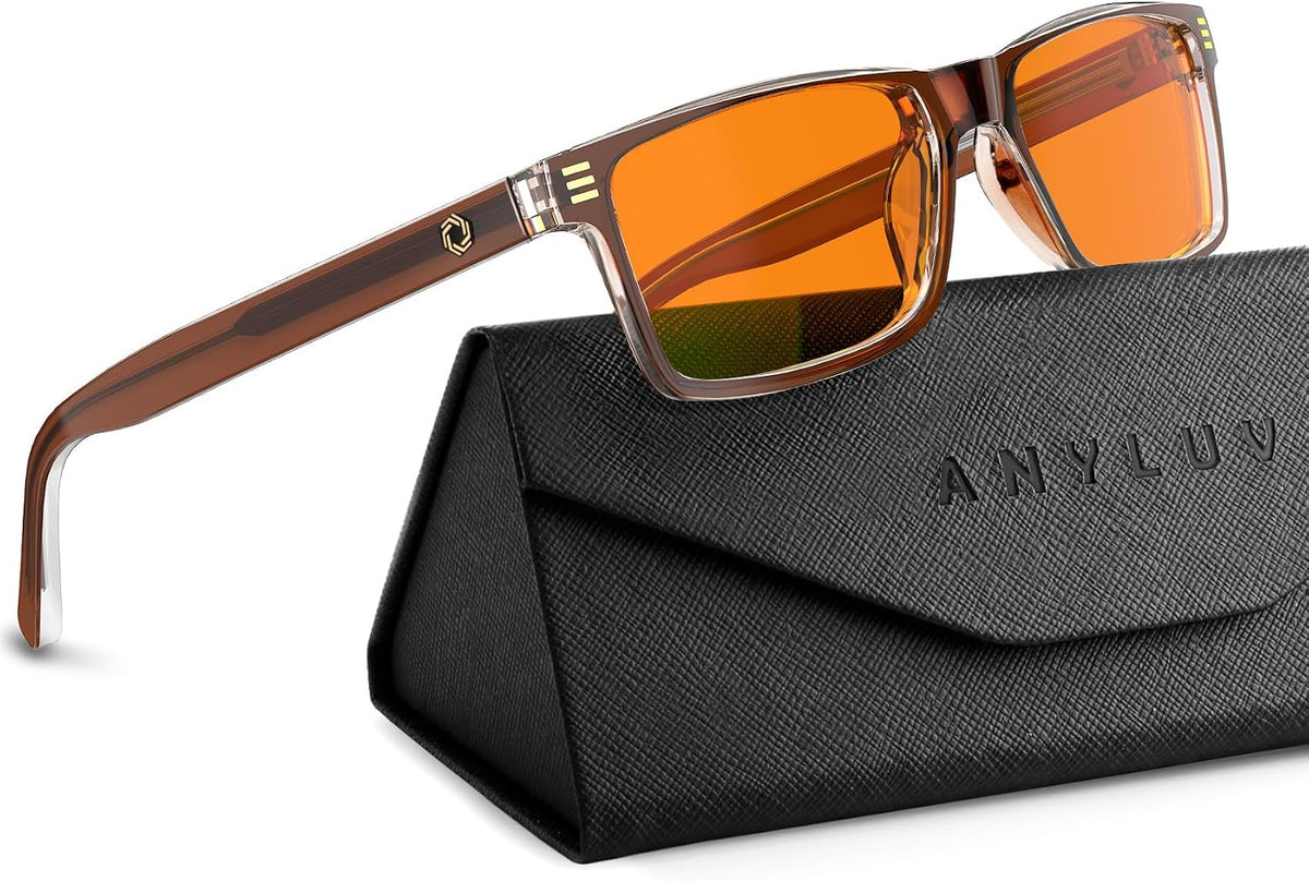 ANYLUV Blue Light Glasses for Sleep, 99.9% Blue Green Light Blocking with Red Lens, Blue Light Glasses