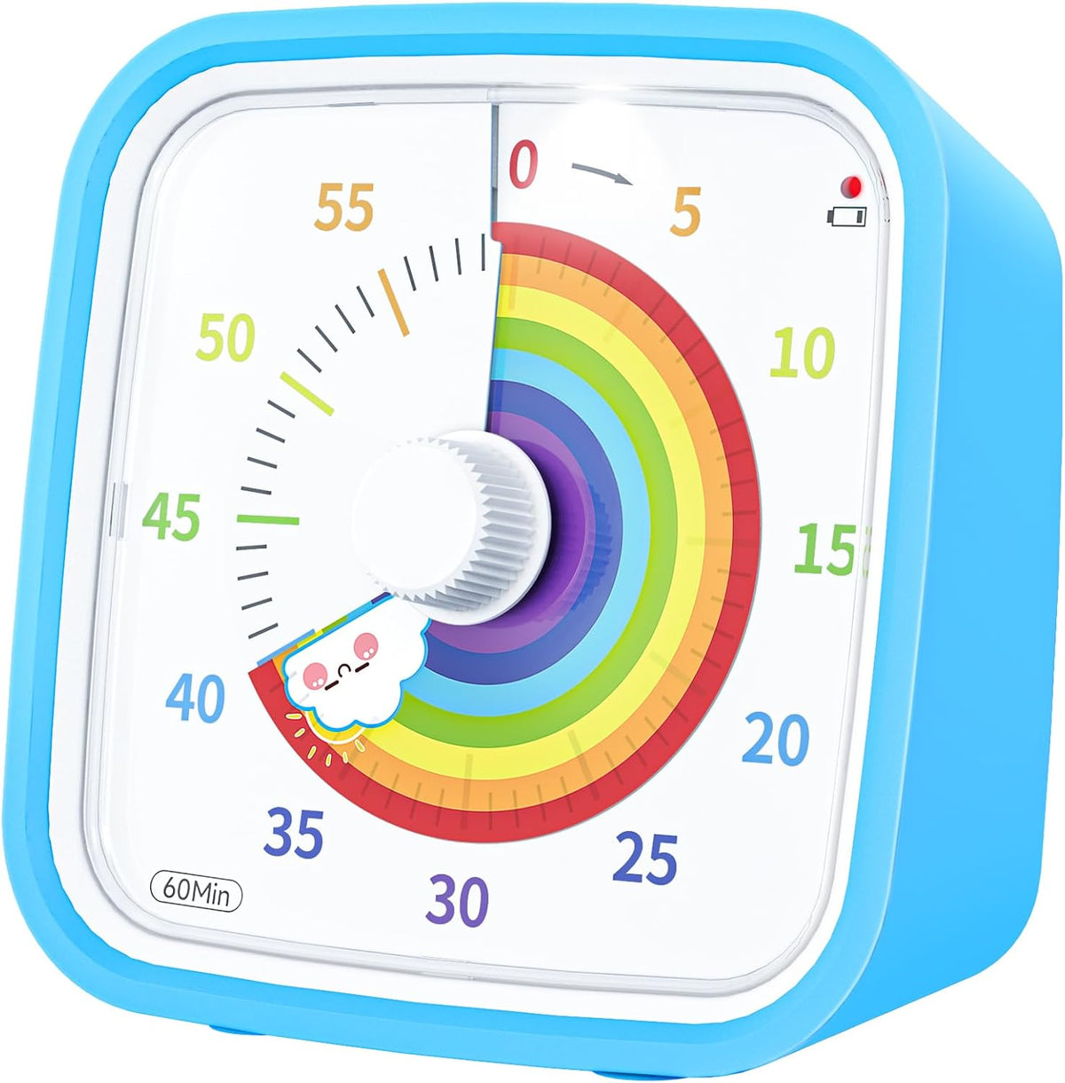 Yunbaoit Rainbow Visual Timer for Kids, 60-min Countdown Timer, Blue