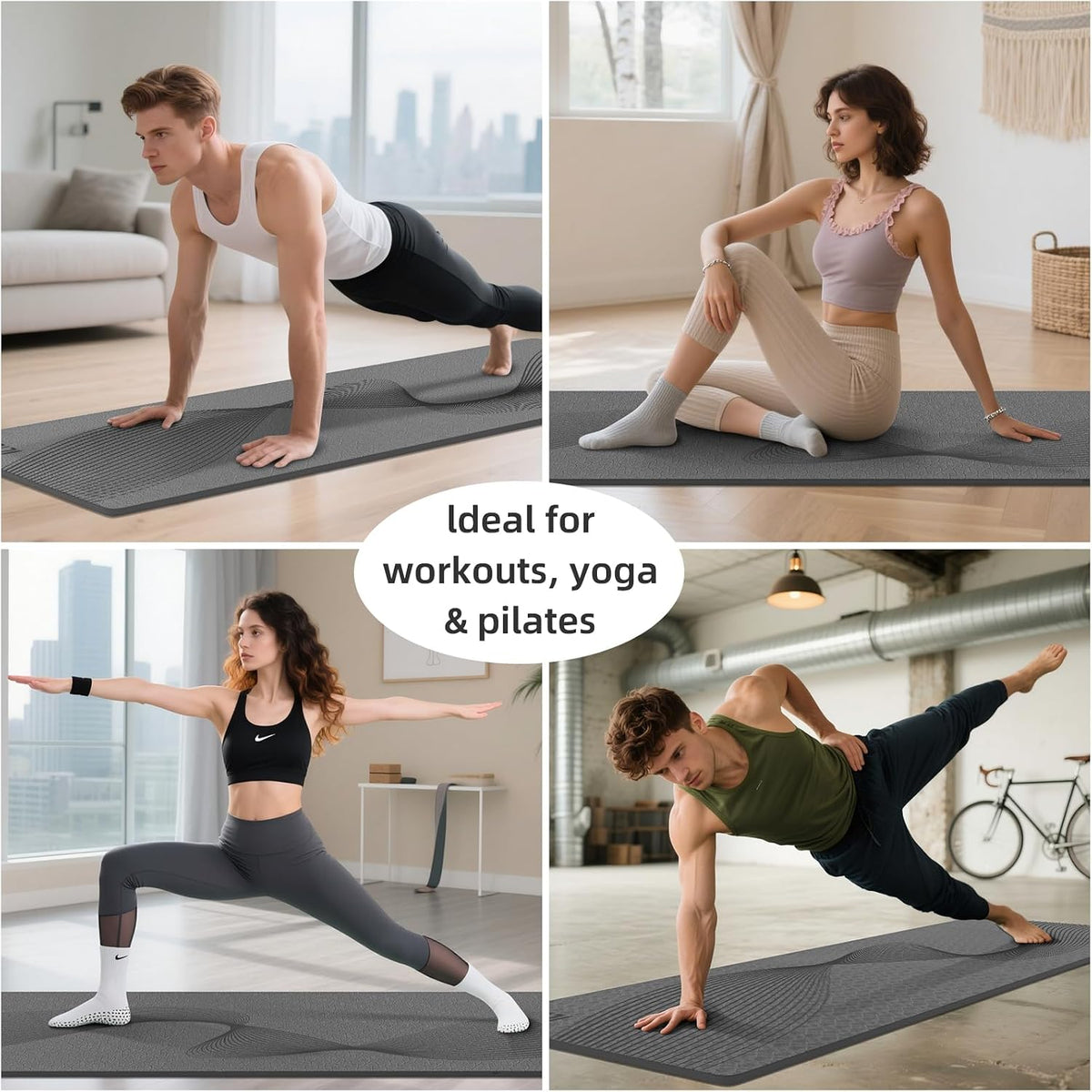 ILILI Exercise Mat 72''x25''×0.3''(8MM)