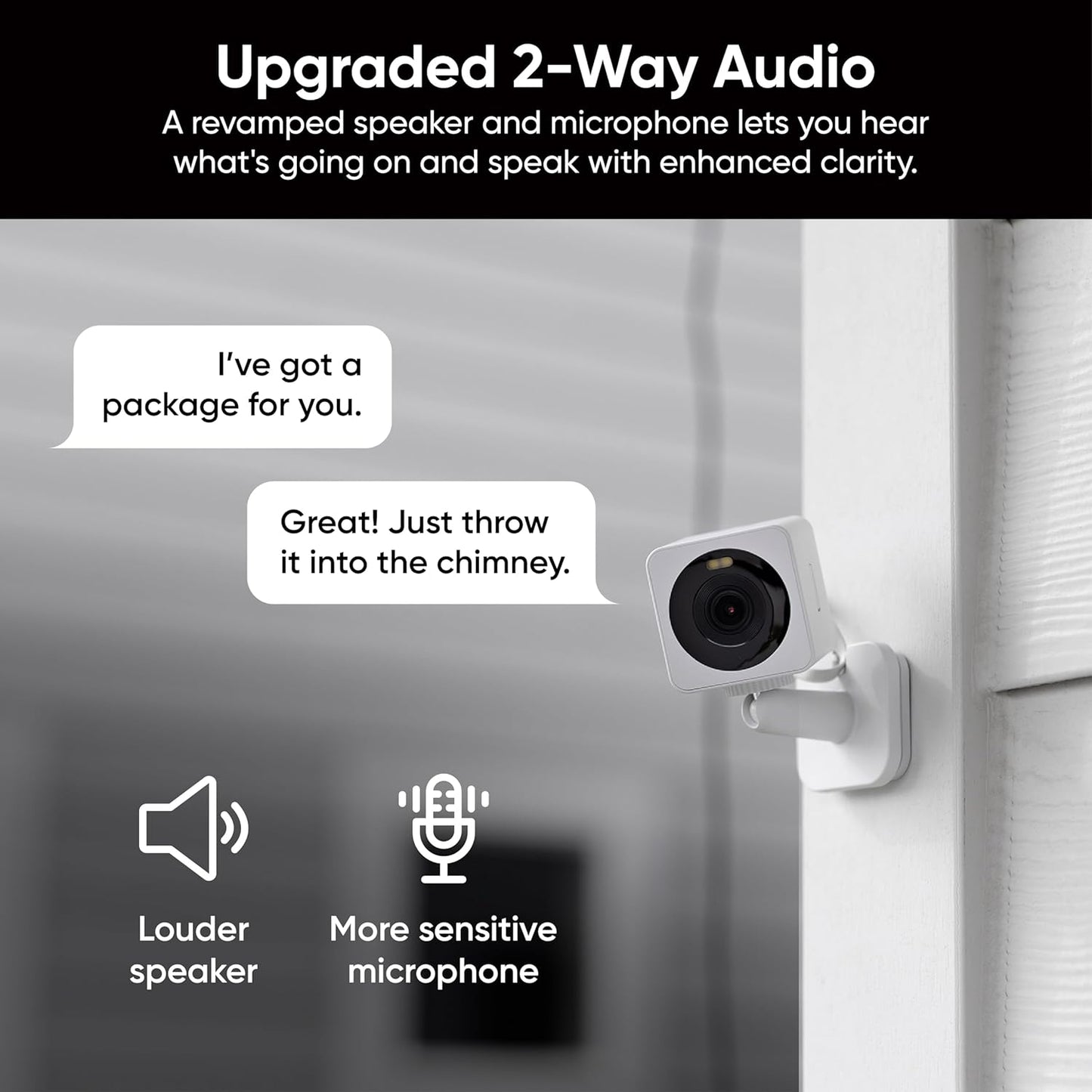 Wyze Cam OG Indoor/Outdoor 1080p Wi-Fi Smart Home Security Camera with Color Night Vision, Built-in Spotlight, Motion Detection, 2-Way Audio, Compatible with Alexa & Google, White, Free Expert Setup