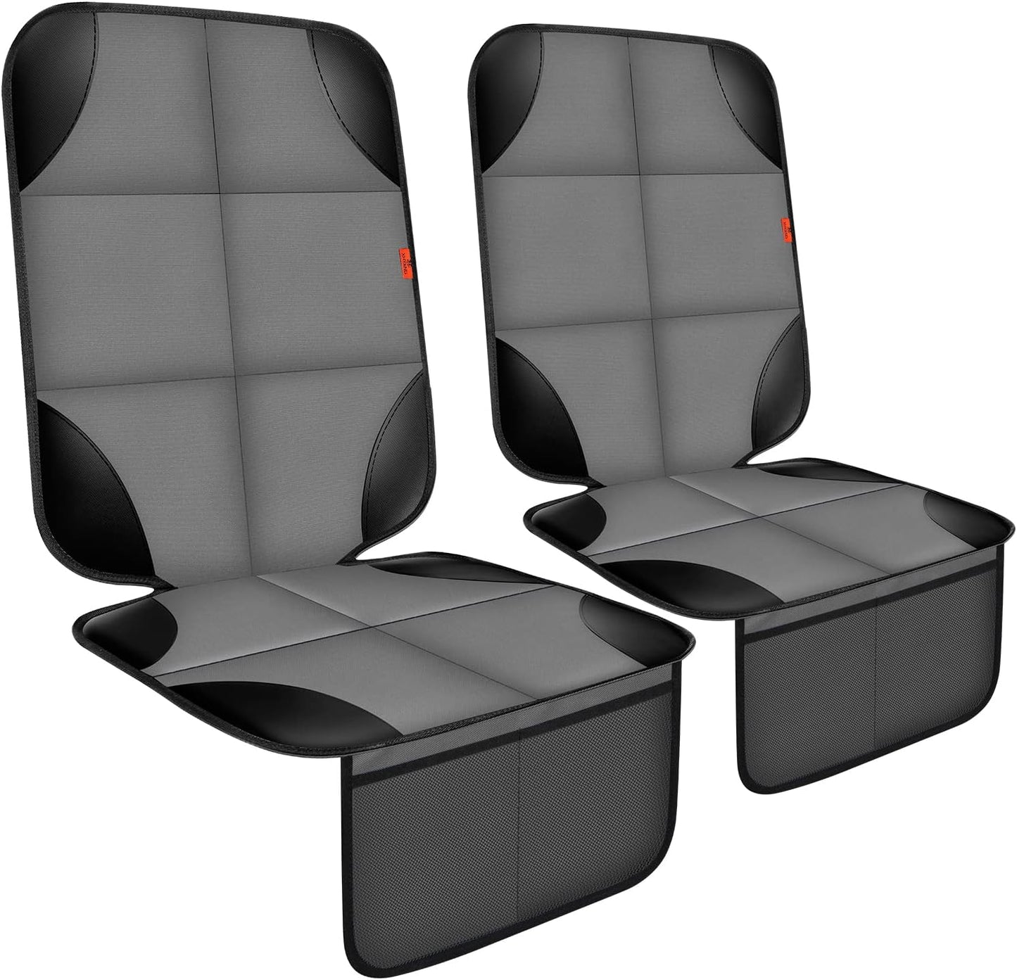 XHYANG Car Seat Protector 1 Pack Car Seat Cushion Mat Thickest Padding,Waterproof 600D Fabric Car Seat Covers for Non-Slip Backing Mesh Pockets for Baby and Pet (Gray, 1 Pc)