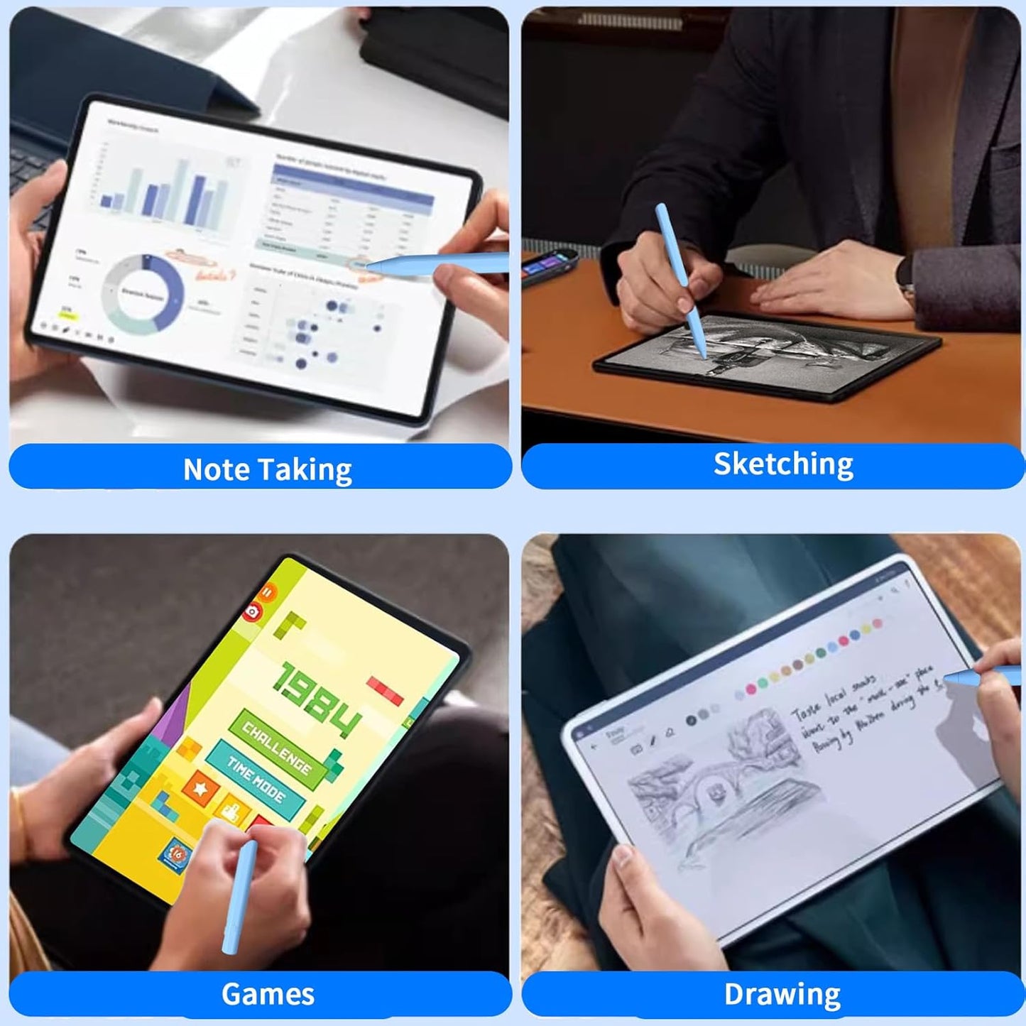Stylus Pens for Touch Screens, Universal Fine Point iPad Pencil with Magnetic Adsorption Compatible with iPhone/iPad/Samsung/Android/Tablet & Other Touch Screens (Blue)
