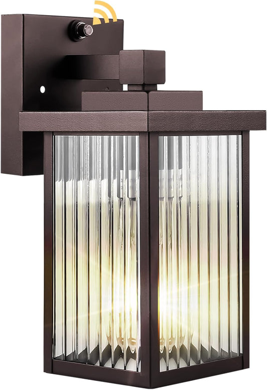Outdoor Wall Lights for House Exterior, Dusk to Dawn Porch Lights Outdoor, Waterproof Matte Black Front Door Light Fixture & Garage Lighting with Wall Mount Sconce(Oil-Rubbed Bronze)