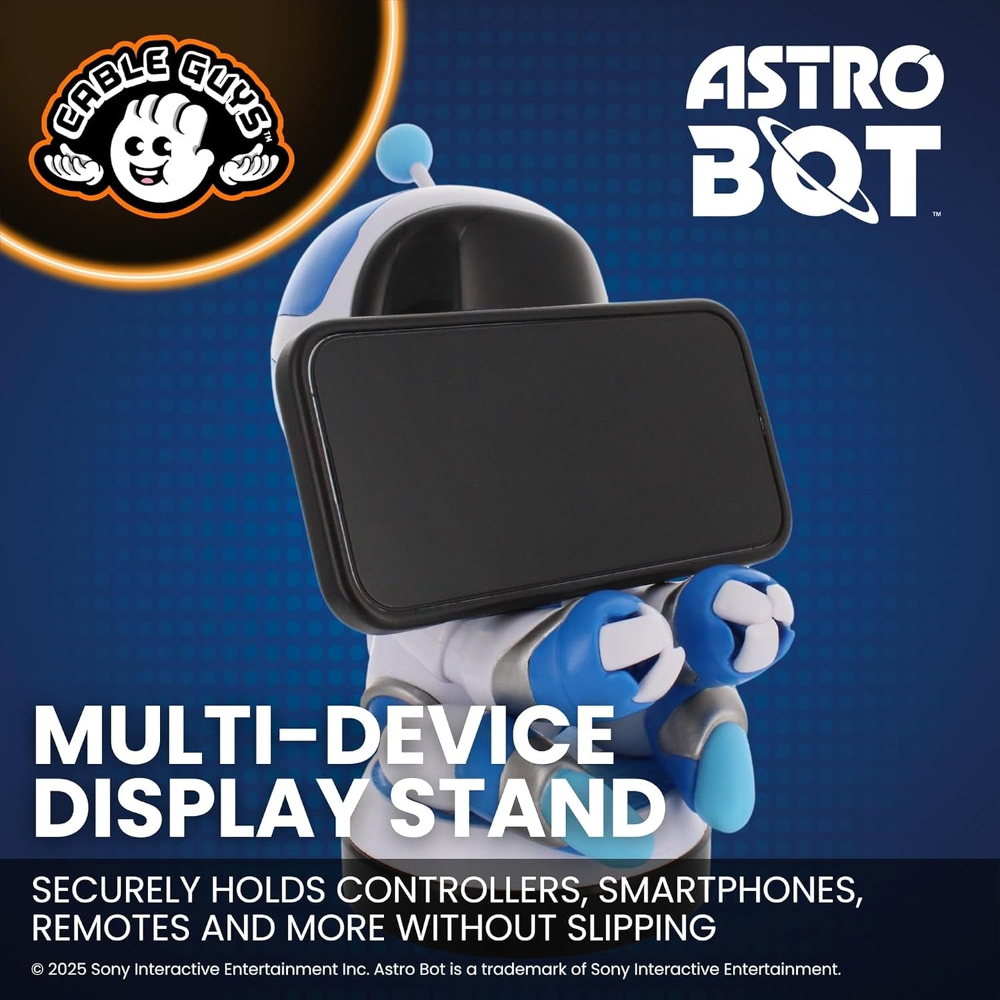 Cableguys Astro Bot Controller Holder & Phone Stand - Gaming Setup Accessories for Desk and Game Room, Controller Stand Compatible with Xbox, PlayStation & Most Standard Game Controllers