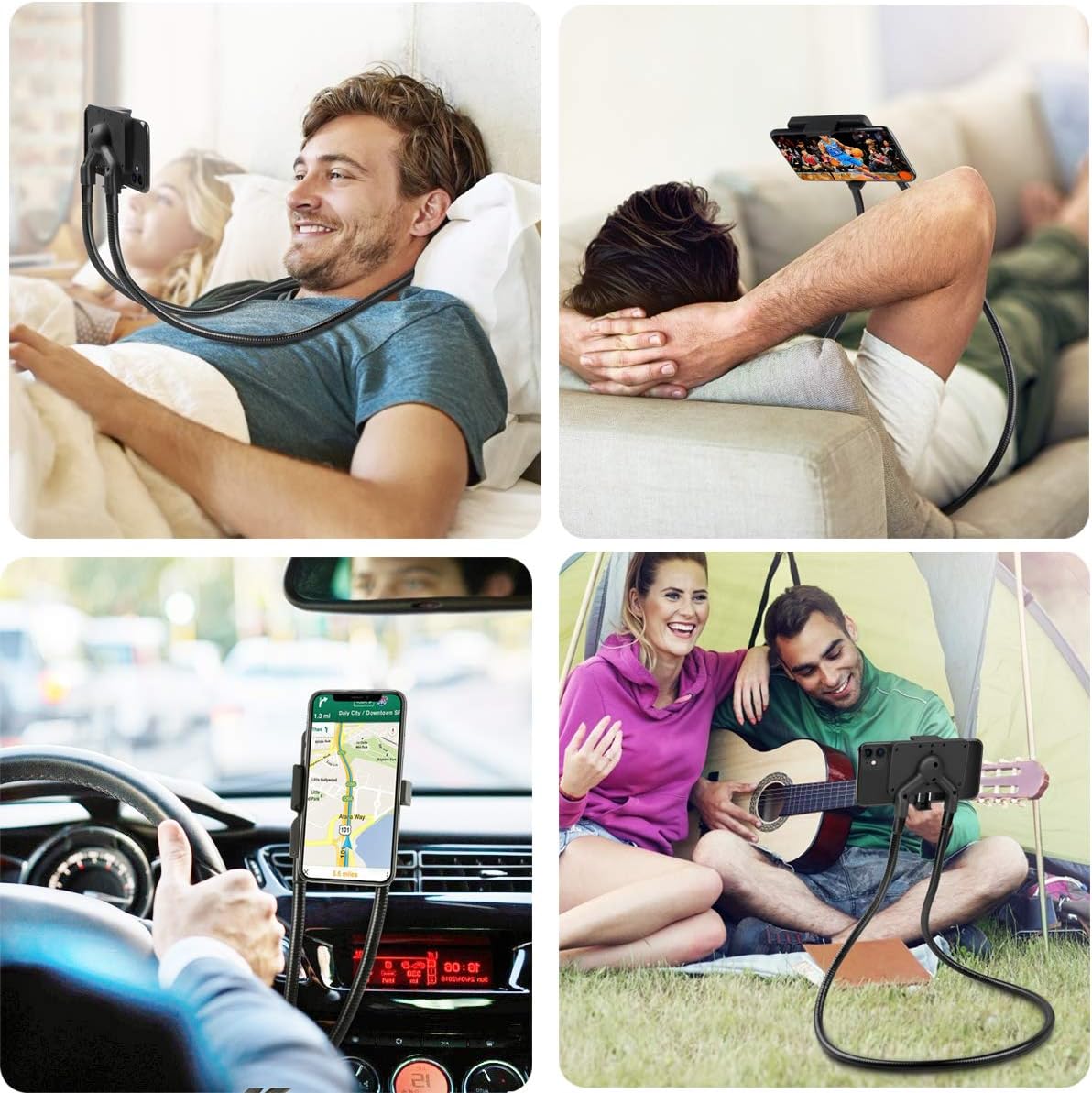 B-Land Cell Phone Holder, Tablet Holder iPad Stand Universal Phone Stand, Lazy Bracket, DIY Flexible Gooseneck Mounts with Multiple Function