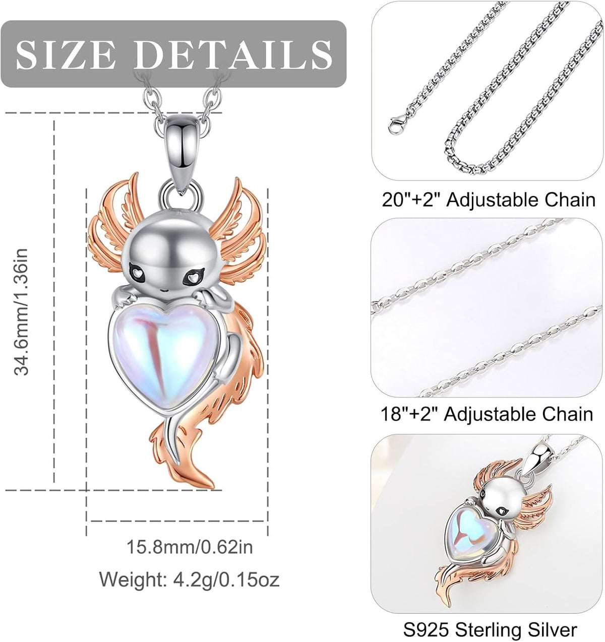 EUDORA Moonstone Turquoise Necklace for Women S925 Sterling Silver, Angel Tears Water Droplets Pendant Grandma Necklace Jewelry for Women Gifts for Mother in Law Mothers Day Gifts for Mom, 20"