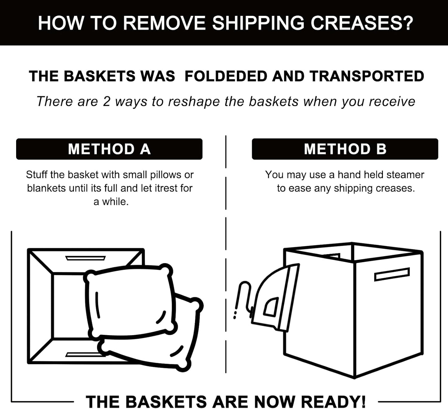 OIAHOMY Cube Storage Basket, 3-Pack Woven Cotton Rope Baskets for Storage, 11-Inch Cube Basket with Handles, Great for Shelves, Closets, Children's Toy Storage and Organization-Black & Brown