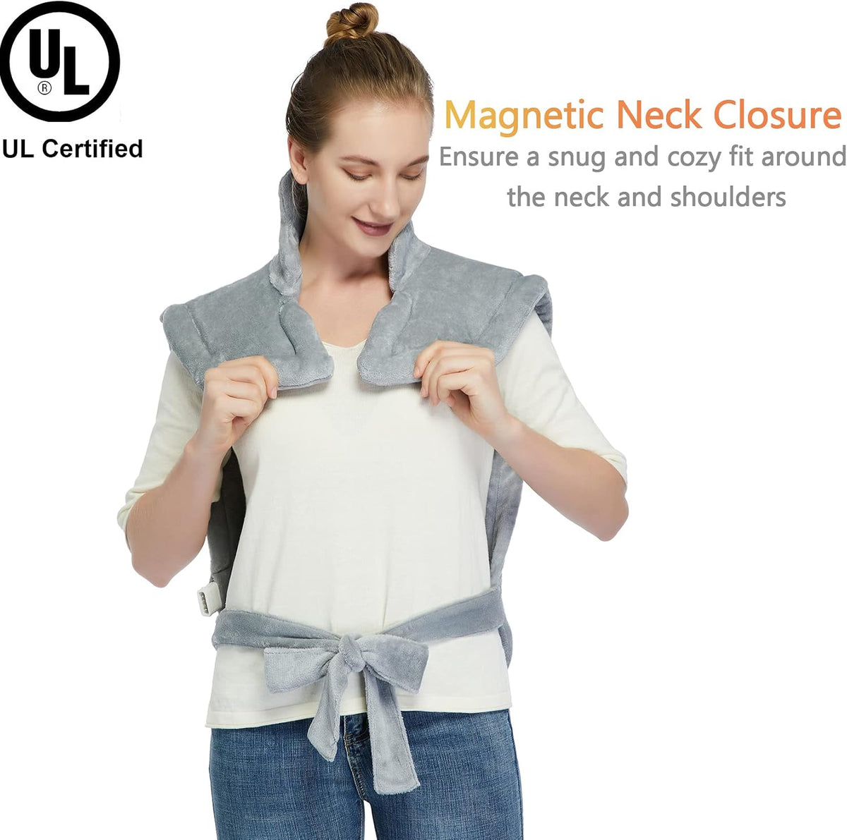 CAROMIO Heating Pad for Neck and Shoulders Back Pain Relief