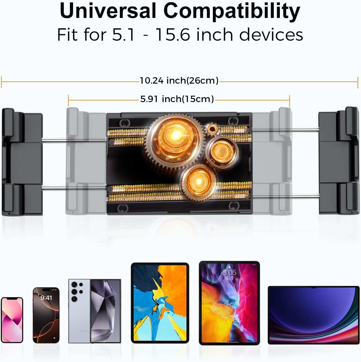 PLDHPRO iPad Holder for Car CD Slot, Adjustable Tablet Mount Air Vent Stand Compatible with 5.5'' -14.6'' Phone, iPad mini/Air/Pro, Galaxy Tab, Z Fold, Vehicle GPS Navigation Accessories