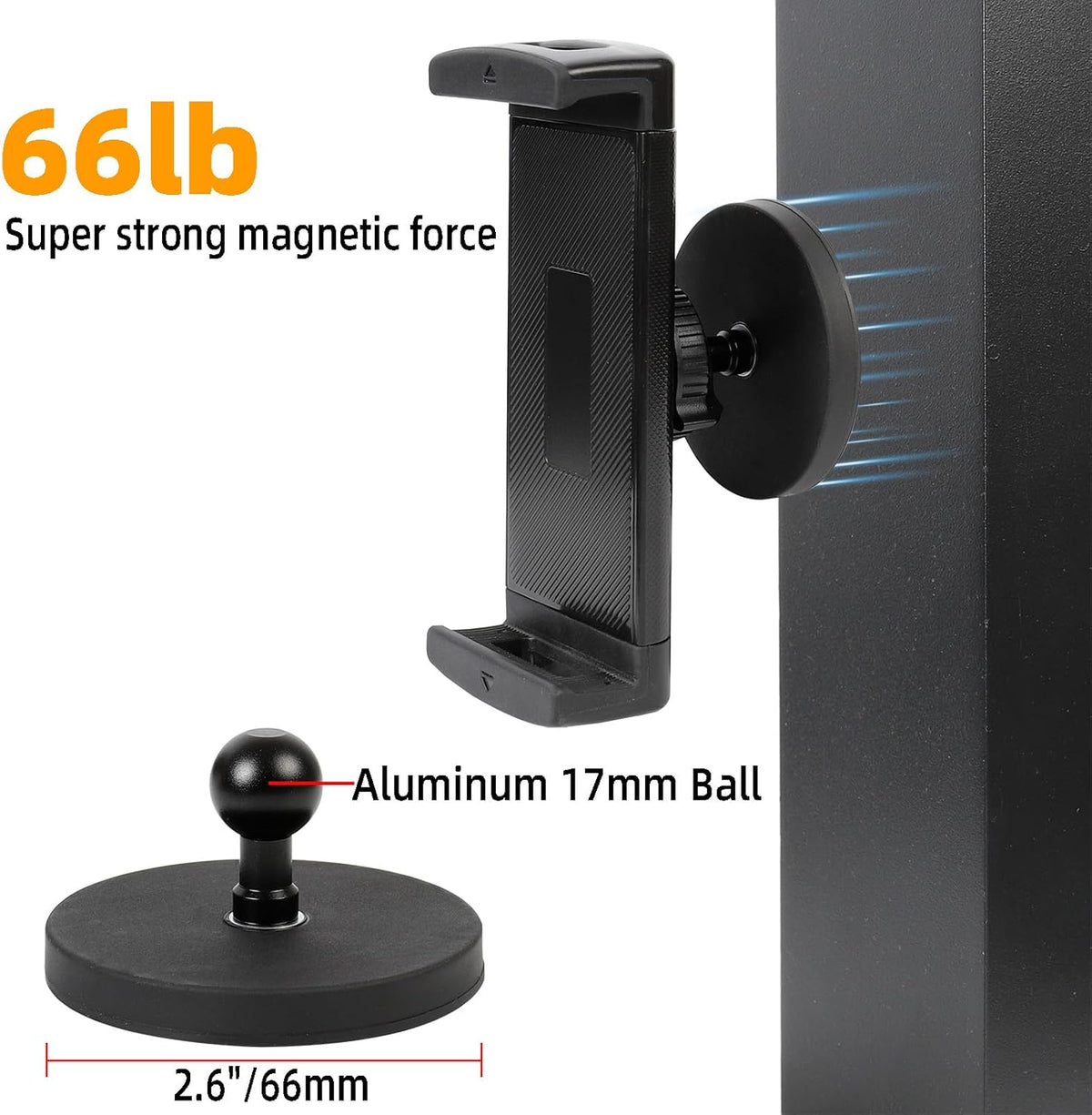 Magnetic Tablet Holder for iPad, 360° Rotation Heavy Duty Magnet Tablet Mount for Gym/Warehouse/Fridges/Metal Surface, Compatible with Devices from 4.7 to 13 inch Tablets & Phones