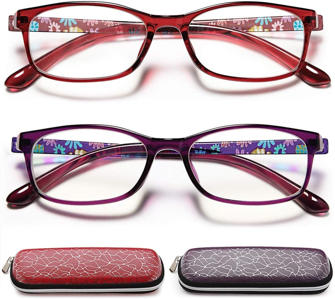 EYEURL Reading Glasses for Women Blue Light Blocking Readers 2.75
