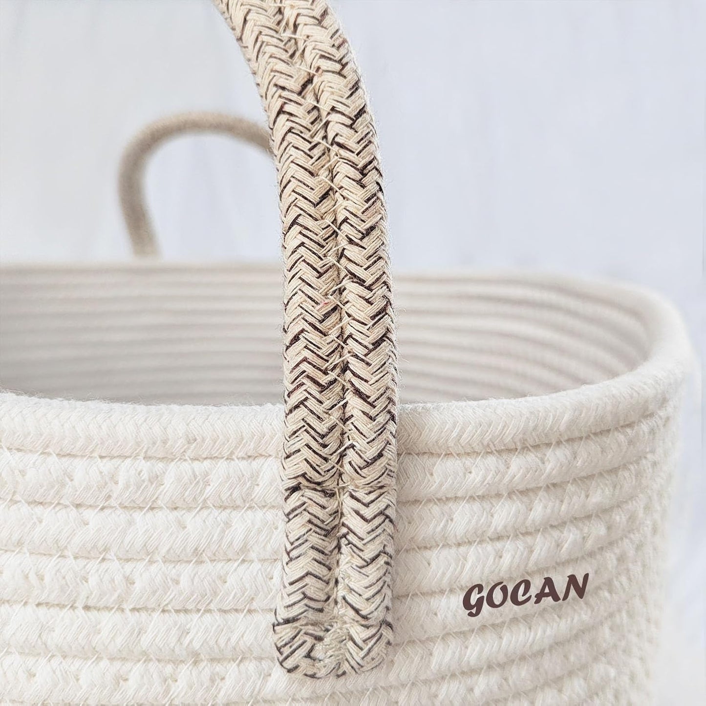 GOCAN large tall sturdier Laundry Hamper Basket Woven Storage Baskets for clothes Pillows Blanket Toy in living or bed room decoration H50XD38cm borwn/beige