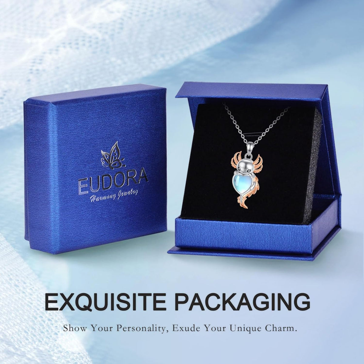 EUDORA Moonstone Turquoise Necklace for Women S925 Sterling Silver, Angel Tears Water Droplets Pendant Grandma Necklace Jewelry for Women Gifts for Mother in Law Mothers Day Gifts for Mom, 20"