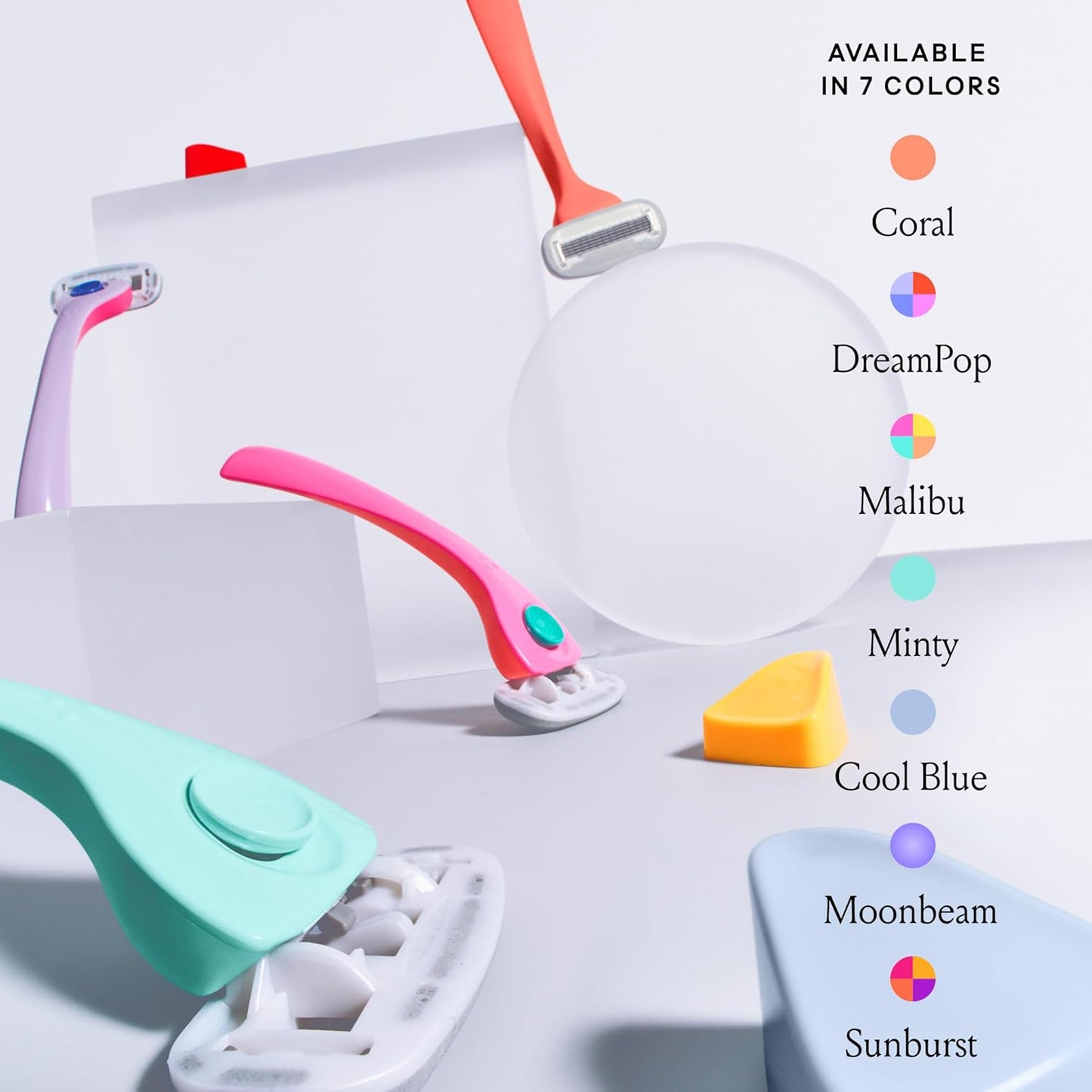 Billie Razors for Women Shave Kit – Women’s Razor + 4 x 5-Blade Razor Refills + Magnetic Holder – Cool Blue