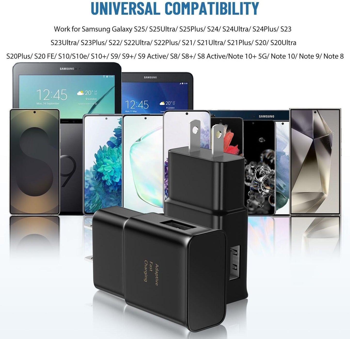 Phone Charger USB C Charger Fast Samsung Charger Type C Chargers Fast Charging Android Charger for Samsung Galaxy S26/S25/S24/S23/S22/S21/S20/S10/S10/S10E/S9/S8,Note 8 9 10 with 6.6Ft Cable Cord