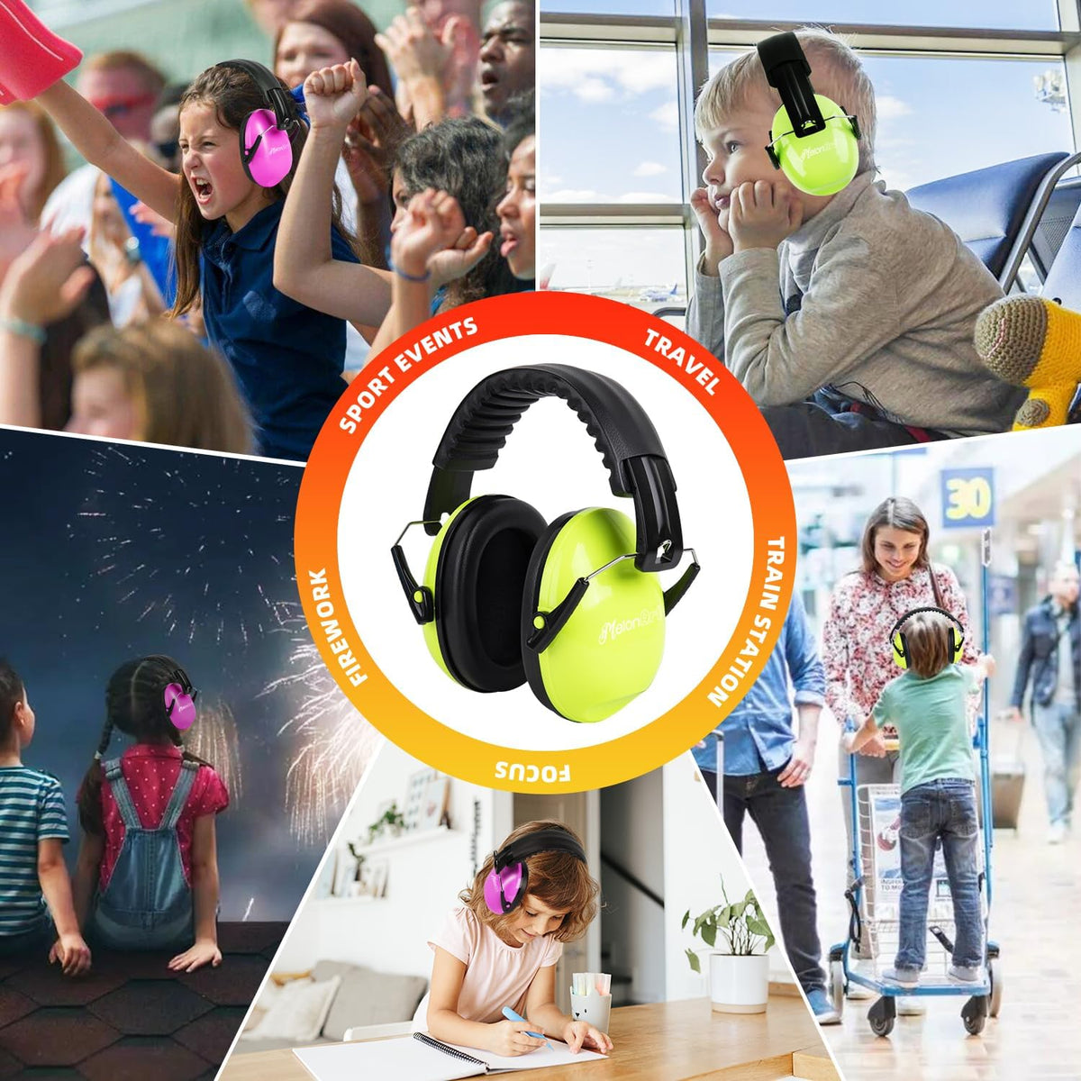 MelonArt Noise Cancelling Headphones for Kids Toddler Ear Protection 2 Pack