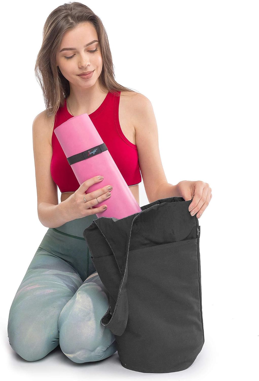 Yoga Mat Bag & Carrier with Pockets for Women