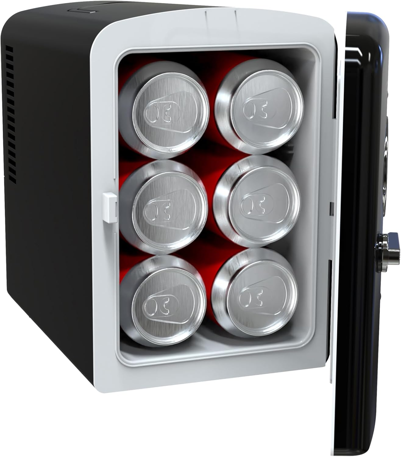 Frigidaire Retro 9-Can Mini Personal Fridge Portable Cooler, 11.8" D x 7.1" W x 10.1" H, Black