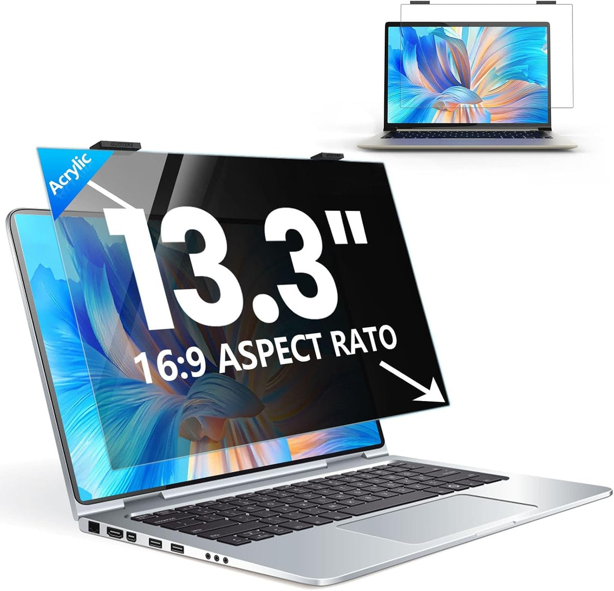 Computer Privacy Screen Filter 22 Hanging Monitor Privacy Screen Protector for 16:10 Aspect Ratio Widescreen Computer Monitor, Eye Protection Anti Glare Blue Light Screen Protector