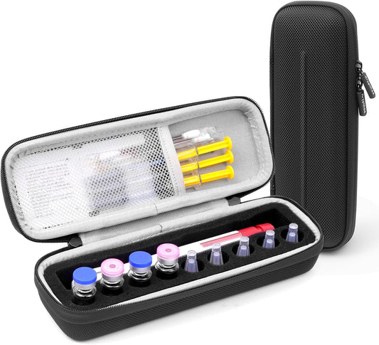 Krypthos Diabetic Supplies Travel Carrying Case, Daily Use Insulin Pen Holder Case for Insulin Vials, Insulin Pens, and Needle Storage