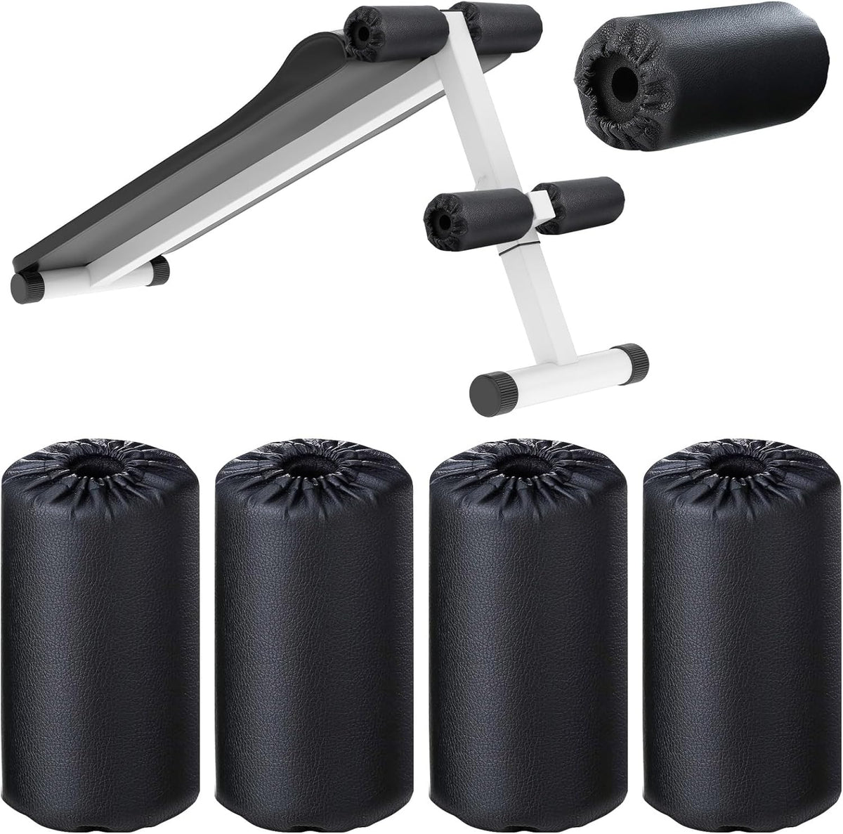 Hollowfly 4 Pcs Foam Roller Pads for Weight Bench, 7 x 3.5 x 0.8 Inches