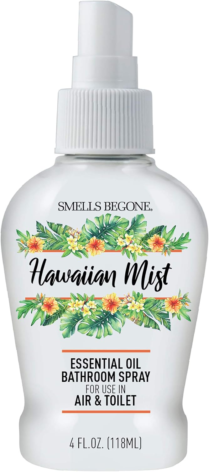 SMELLS BEGONE 4 oz Essential Oil Bathroom Spray - Instantly Eliminate Toilet & Bathroom Odors - Air Freshener Made with Essential Oils (Eucalyptus Mint)