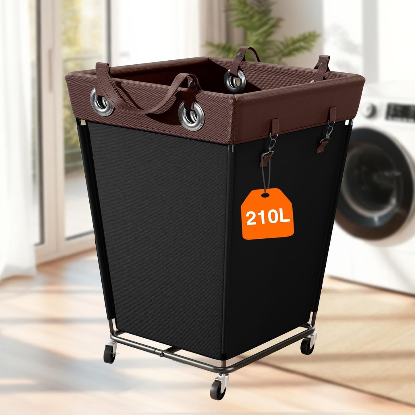 HILIUS Laundry Hamper with Wheels 210L Large Hamper Rolling Laundry Basket