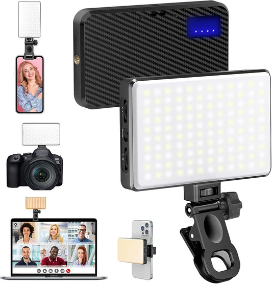 168 LED Phone Light, Selfie Light for iPhone/iPad/Camera, Portable Video Conference Lighting with Clip, Rechargeable 3000mAh CRI 95+, 3 Lights Modes Alix Earle Lights for Selfie, Makeup, Laptops, Vlog