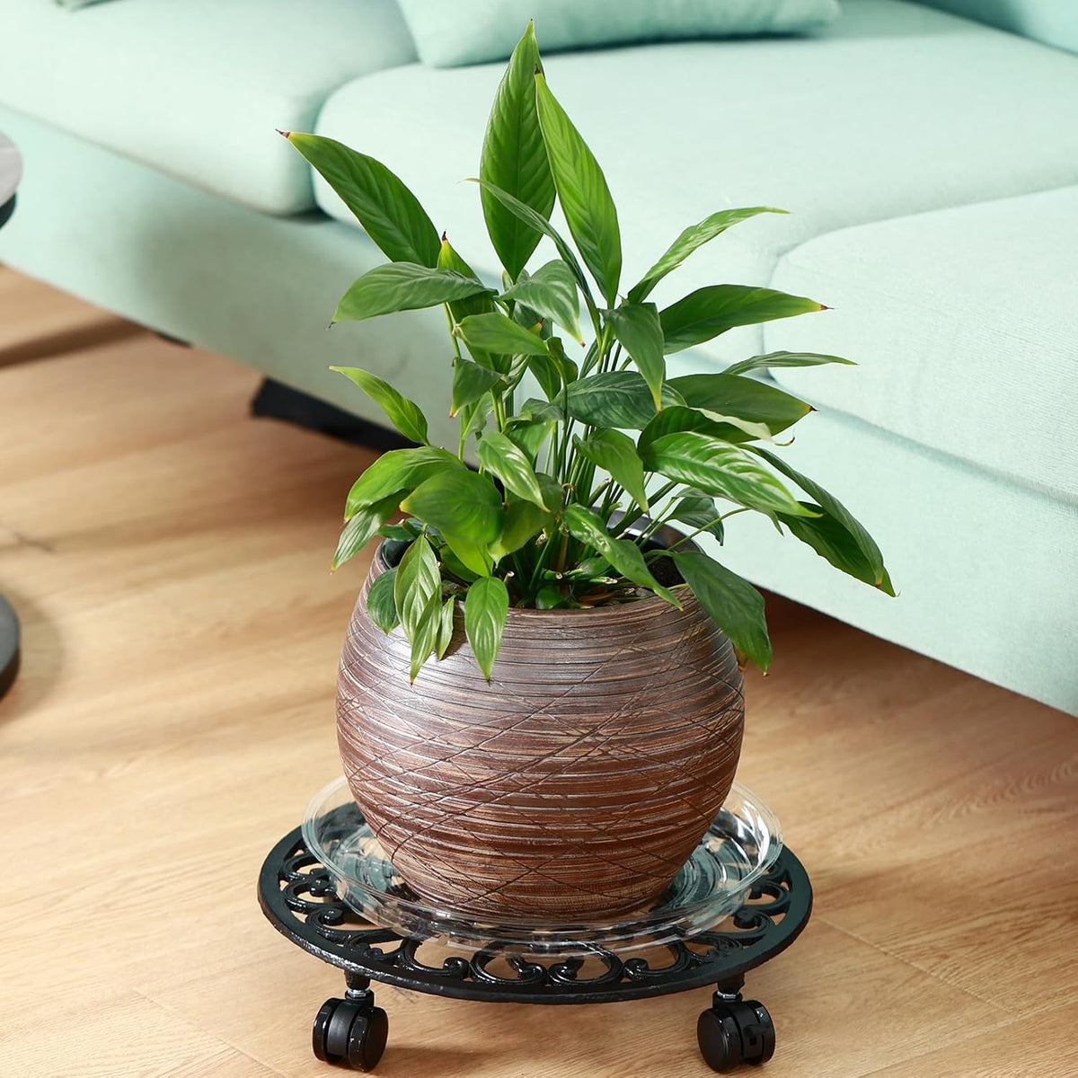 3 Pack 14 In Rolling Plant Stand with Wheels Metal Plant Caddy with Wheels