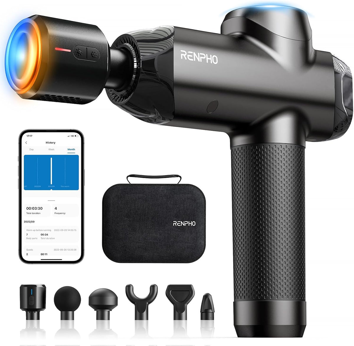 RENPHO Ascend Massage Gun, Adjustable 6-12mm Amplitude