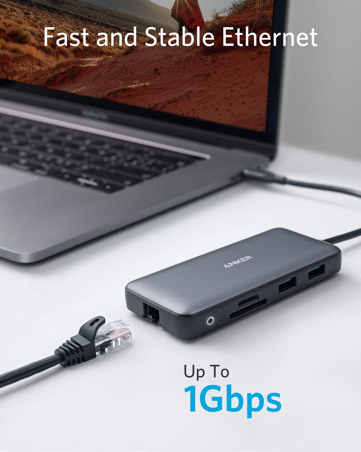 Anker Laptop Docking Station Dual Monitor, 8-in-1 USB C Hub, 4K Dual Monitor with 2 HDMI, 1 Gbps Ethernet Hub, 85W Power Delivery, SD Card Reader, for XPS and More (Charger not Included)