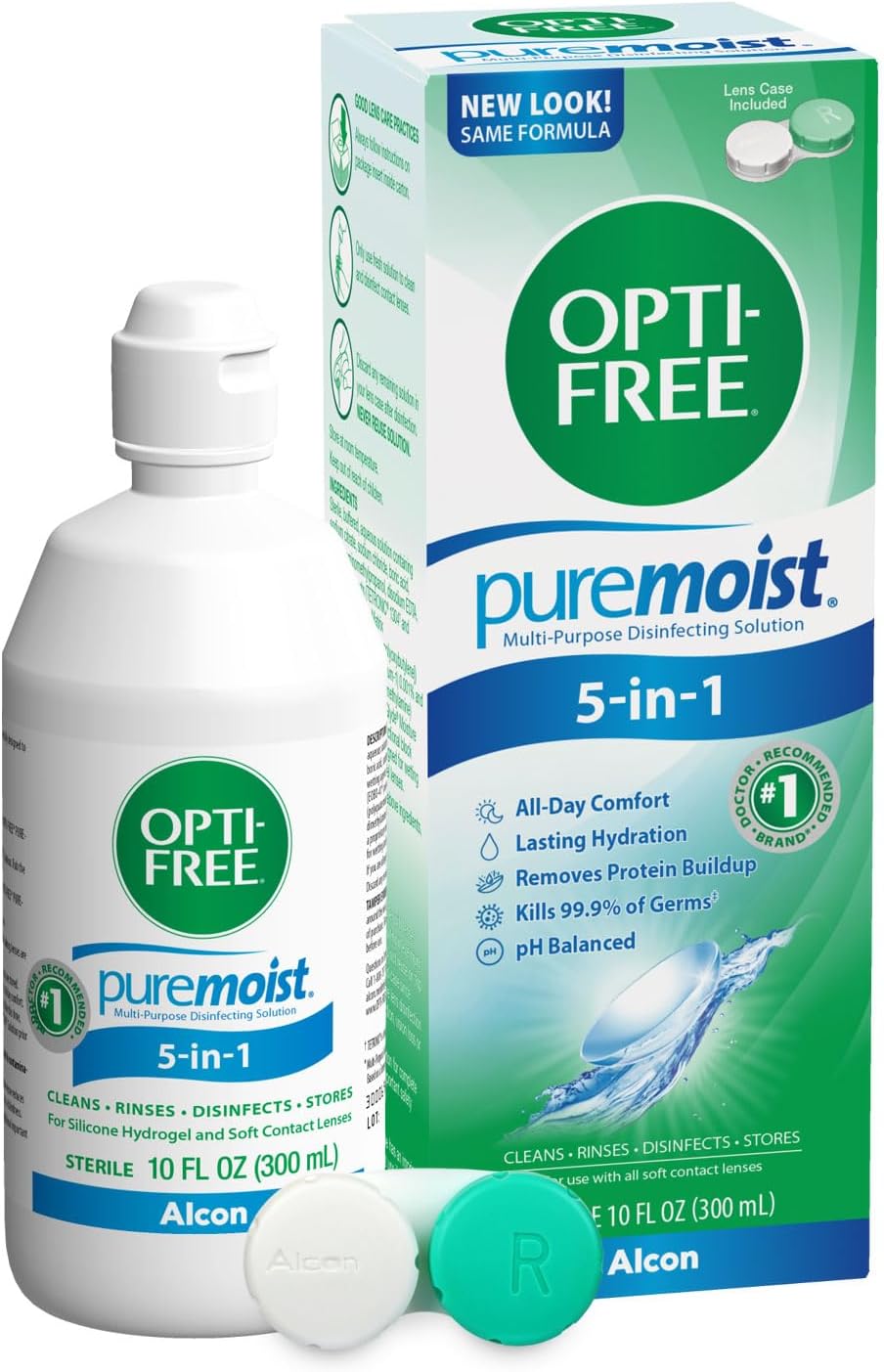 Opti-Free Puremoist Multi-Purpose Contact Lens Cleaning and Disinfecting Solution with Lens Case, 10 FL Oz (Pack of 1)
