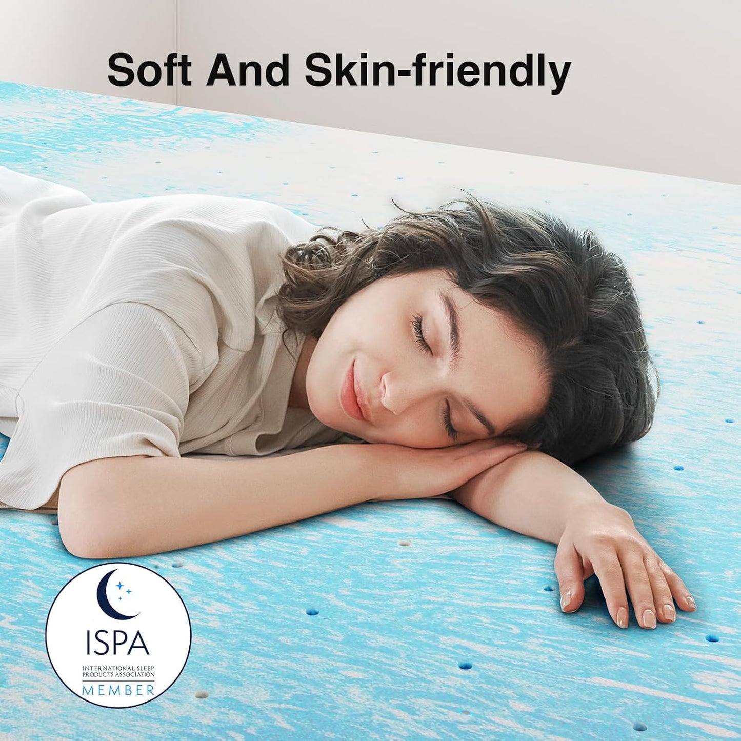 Novilla Twin Memory Foam Mattress Topper 3 Inch, Cooling Gel Infused, Ventilated Pressure Relief Pad, Medium Comfort for Sofa, RV, Camper, Dorm Room
