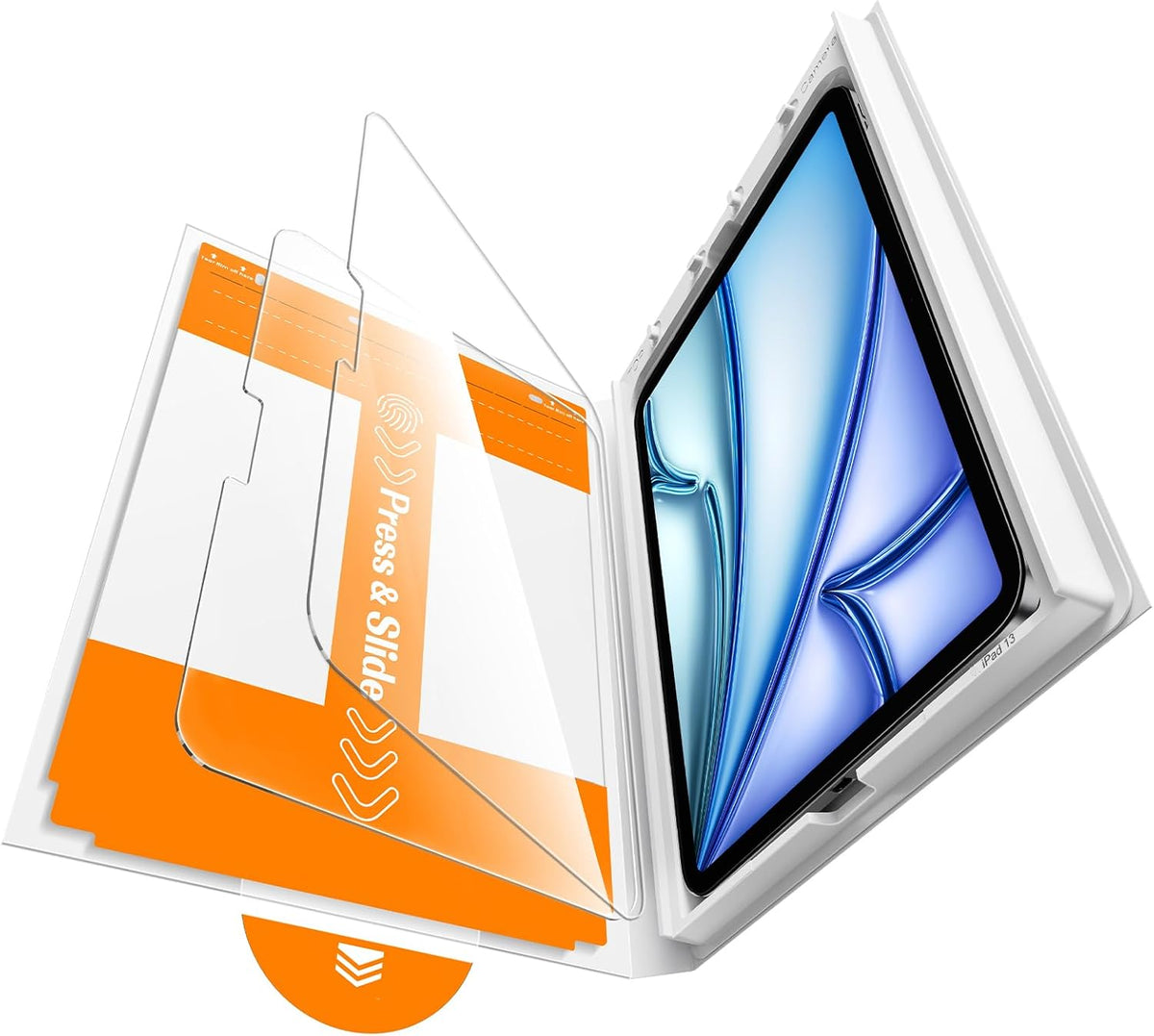 iGluz 2 Pack Screen Protector for iPad Air 13-in M4/M3/M2 2026/2025/2024 9H+ Tempered Glass Screen Protector with Easy-Install Box,Bubble Free,[12FT Military Grade Shatterproof] HD Clarity