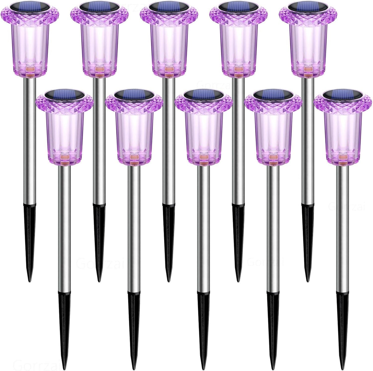 Christmas Solar Lights Outdoor 10 Pack Solar Pathway Lights Outdoor Halloween Decorations Waterproof Yard Lighting for Driveway Garden Walkway Path Landscape Lawn