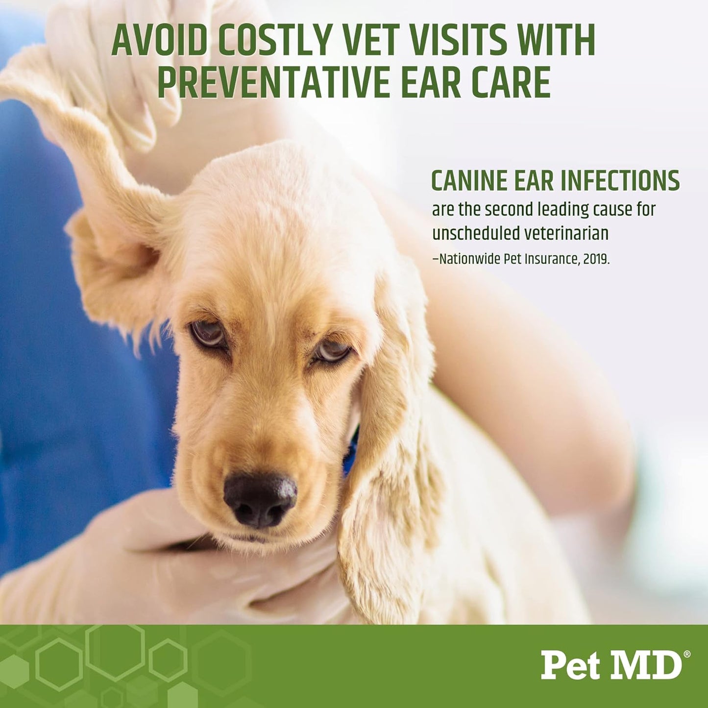 Pet MD Dog Ear Cleaning Wipes – Otic Cleanser for Dogs, Soothing Ear Care with Aloe Vera & Eucalyptus, Regular Wipes, 100 Count