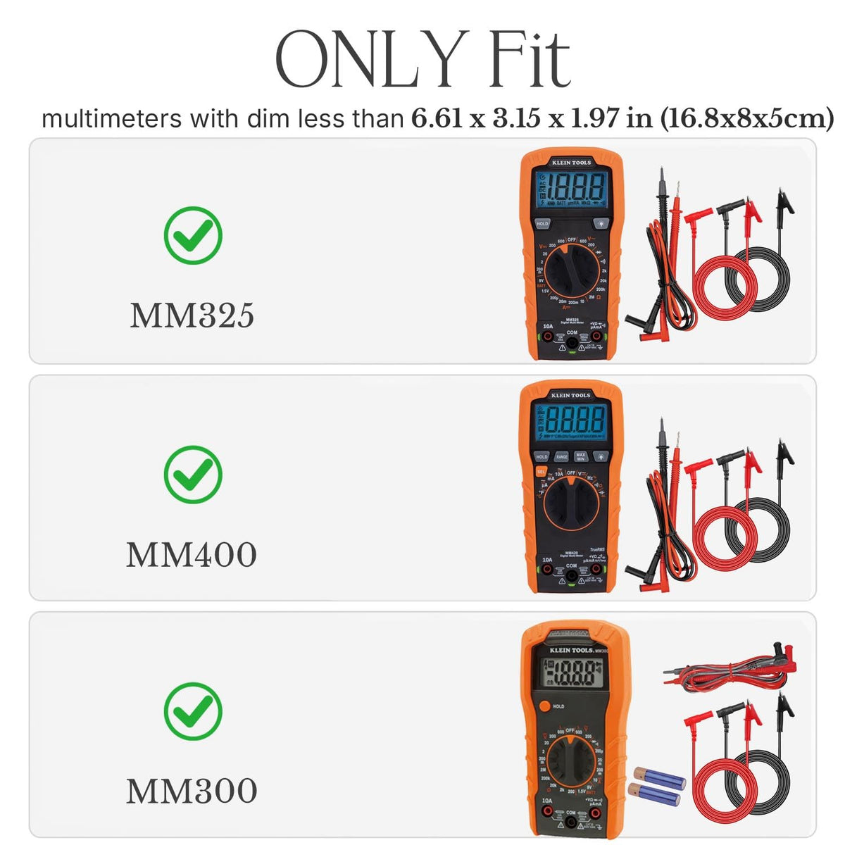 Hard Multimeter Case for Klein MM325/MM420/MM400/MM300/Fluke 117/Fluke 115, Portable Bag for ET140/80023P(Case Only)