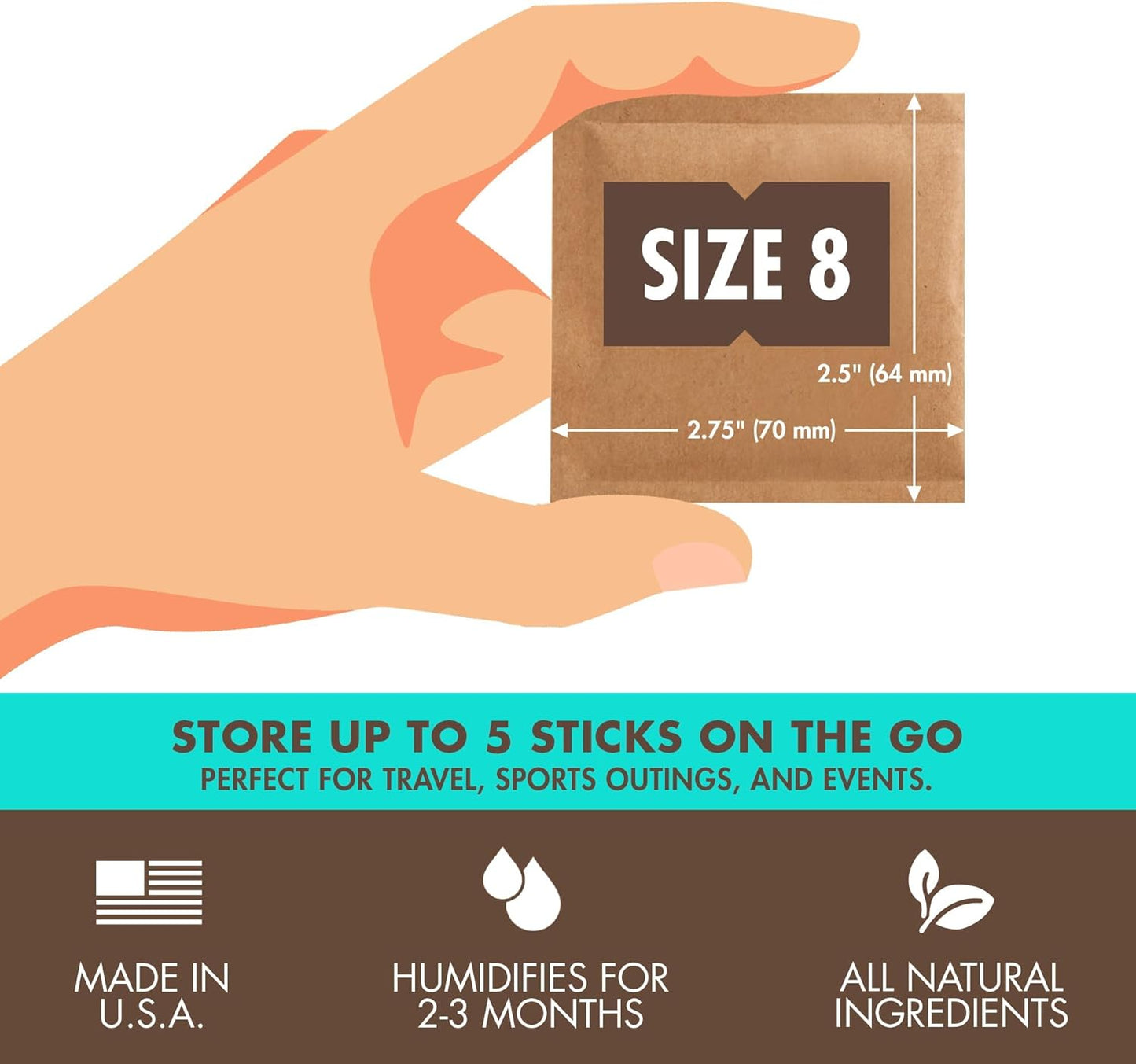Boveda 72% RH 2-Way Humidity Control – Restores & Maintains Humidity – All in One Solution for Humidification- Patented Technology - Convenient & Versatile - 10 Count Resealable Bag