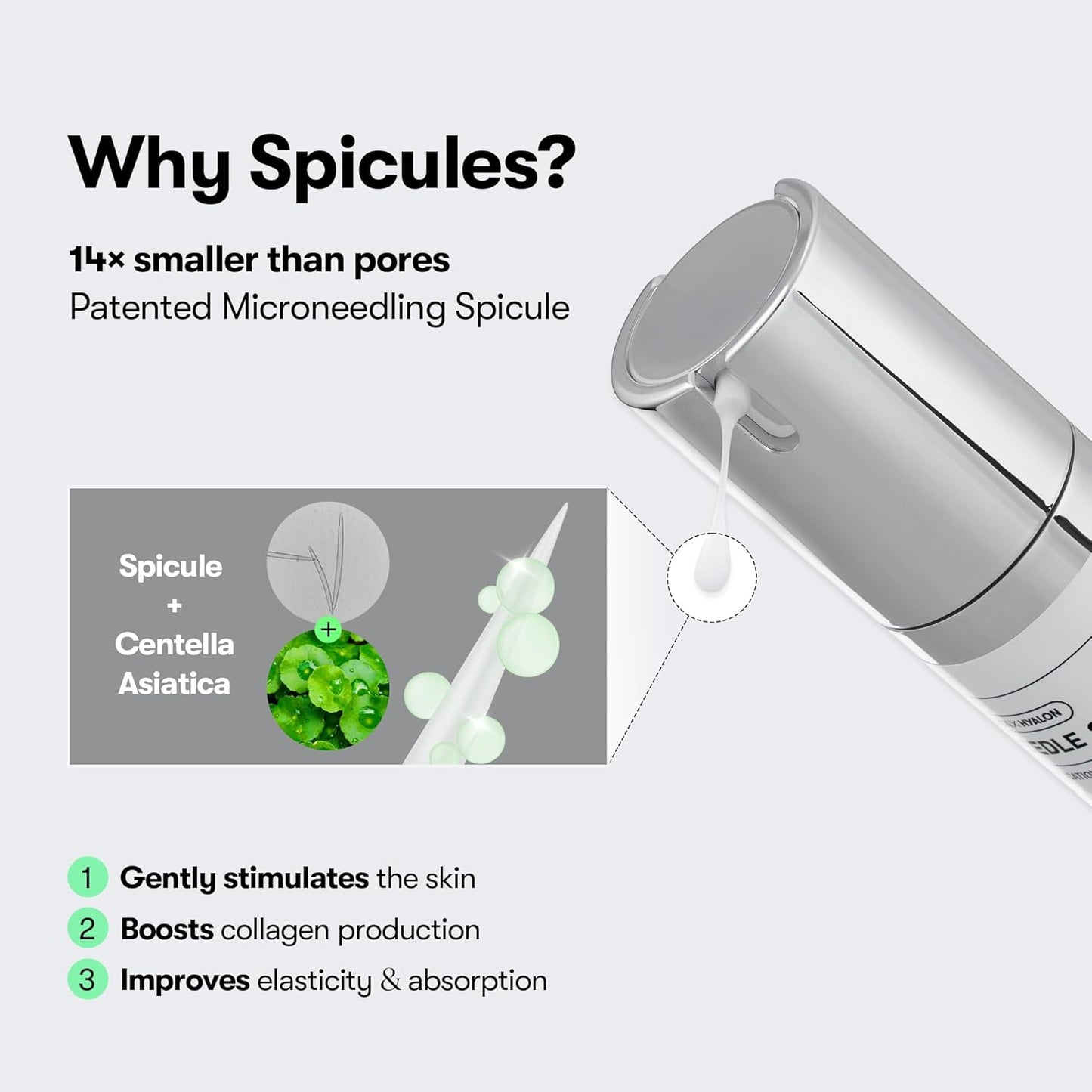 VT COSMETICS CICA Reedle Shot 100, Spicule Microneedling Serum for Pore Care & Exfoliation, Exosome, Centella Asiatica for Glass Skin, Skin Texture, Korean Liquid Skin Booster (1.69 Fl Oz / 50ml)